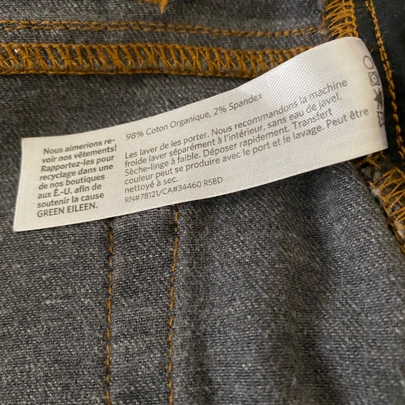 EILEEN FISHER Organic Cotton Stretch Tapered Ankle Jean—asphalt gray, size 12 - Picture 3 of 3